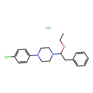 Piperazine, 1-(p-chlorophenyl)-4-(beta-ethoxyphenethyl)-, monohydrochloride structure