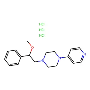 1-(2-Methoxy-2-phenylethyl)-4-(pyridin-4-yl)piperazine--hydrogen chloride (1/3) structure