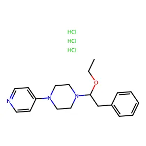 1-(1-Ethoxy-2-phenylethyl)-4-(pyridin-4-yl)piperazine--hydrogen chloride (1/3) structure
