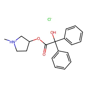 Benzilic acid, 1-methyl-3-pyrrolidinyl ester, hydrochloride structure
