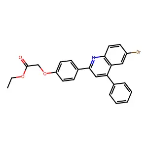 Ethyl 2-[4-(6-bromo-4-phenylquinolin-2-yl)phenoxy]acetate structure