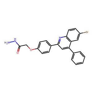 2-[4-(6-Bromo-4-phenylquinolin-2-yl)phenoxy]acetohydrazide structure