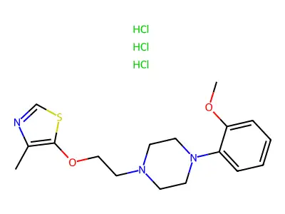 Piperazine, 1-(2-methoxyphenyl)-4-(2-((4-methyl-5-thiazolyl)oxy)ethyl)-, trihydrochloride structure