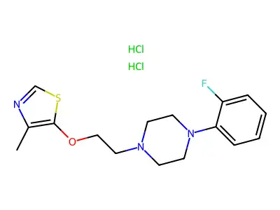 Piperazine, 1-(2-fluorophenyl)-4-(2-((4-methyl-5-thiazolyl)oxy)ethyl)-, dihydrochloride structure