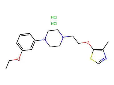 Piperazine, 1-(3-ethoxyphenyl)-4-(2-((4-methyl-5-thiazolyl)oxy)ethyl)-, dihydrochloride structure