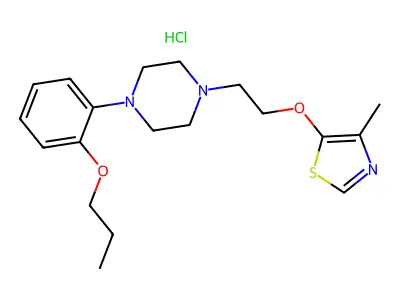 Piperazine, 1-(2-((4-methyl-5-thiazolyl)oxy)ethyl)-4-(2-propoxyphenyl)-, monohydrochloride structure