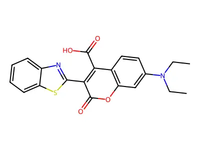 3-(2-Benzothiazolyl)-7-(diethylamino)coumarin-4-carboxylic acid structure
