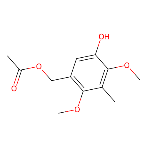 5-Hydroxy-2,4-dimethoxy-3-methylbenzyl acetate structure
