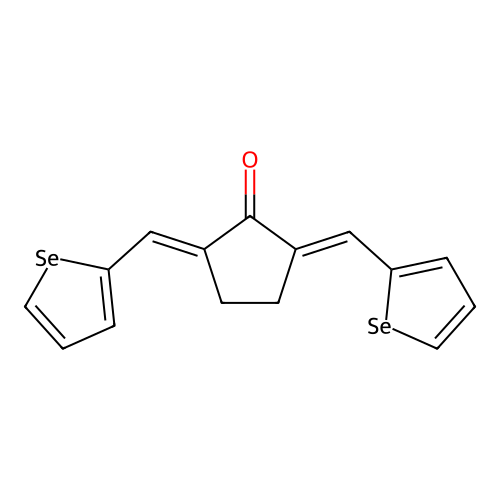 (2E,5E)-2,5-bis(selenophen-2-ylmethylidene)cyclopentanone structure