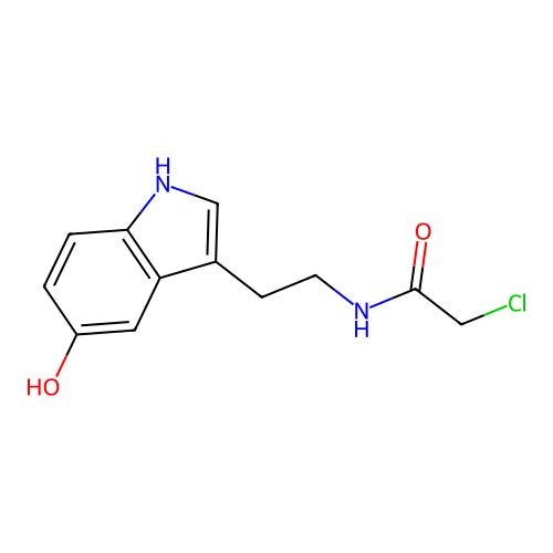 2-chloro-N-[2-(5-hydroxy-1H-indol-3-yl)ethyl]acetamide structure