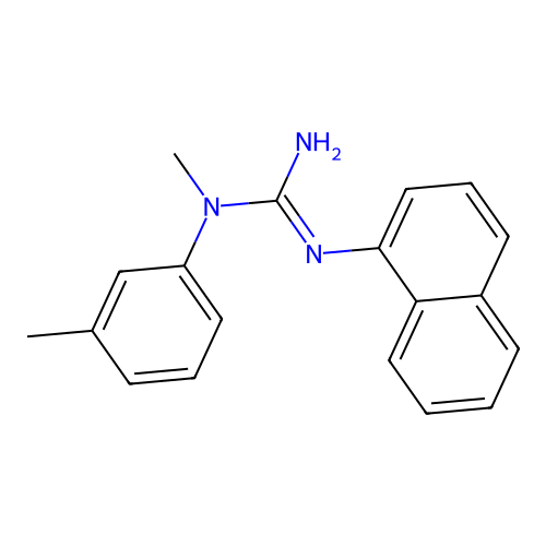 N-(1-naphthyl)-N'-(m-tolyl)-N'-methylguanidine structure