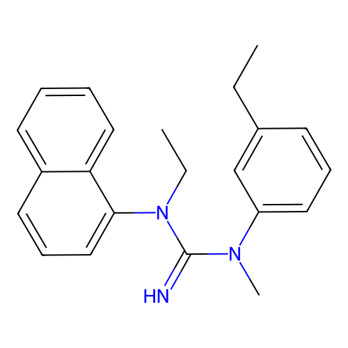 N-(3-Ethylphenyl)-N-methyl-N'-ethyl-N'-(1-naphthyl)guanidine structure