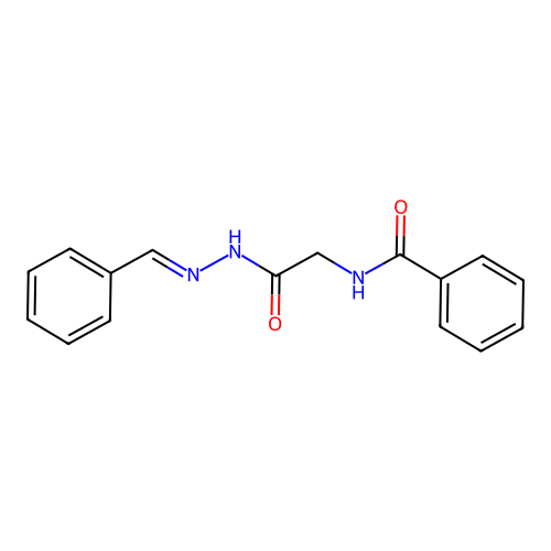 N-({N'-[(1E)-phenylmethylidene]hydrazinecarbonyl}methyl)benzamide structure