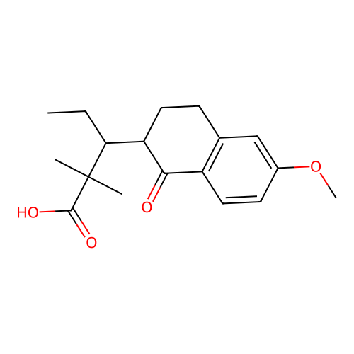 3-(6-methoxy-1-oxo-3,4-dihydro-2H-naphthalen-2-yl)-2,2-dimethylpentanoic acid structure