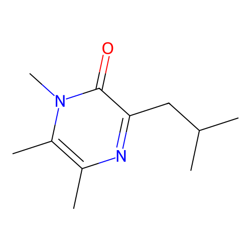 1,5,6-trimethyl-3-isobutyl-2(1H)-pyrazinone structure