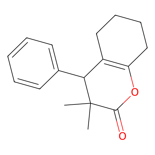 3,3-dimethyl-4-phenyl-5,6,7,8-tetrahydro-4H-chromen-2-one structure