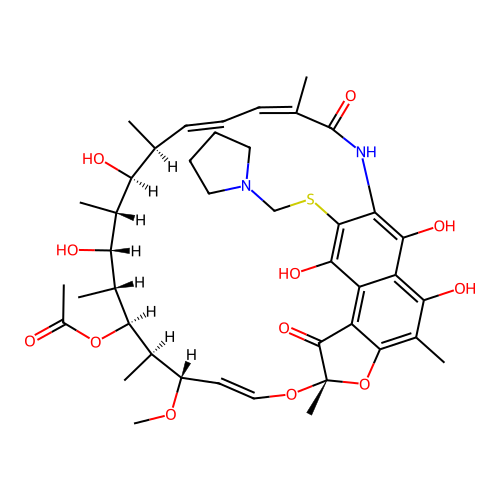 Rifamycin, 3-((1-pyrrolidinylmethyl)thio)- structure