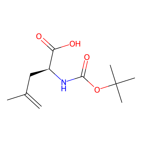 (2S)-2-(((tert-butoxy)carbonyl)amino)-4-methylpent-4-enoic acid structure