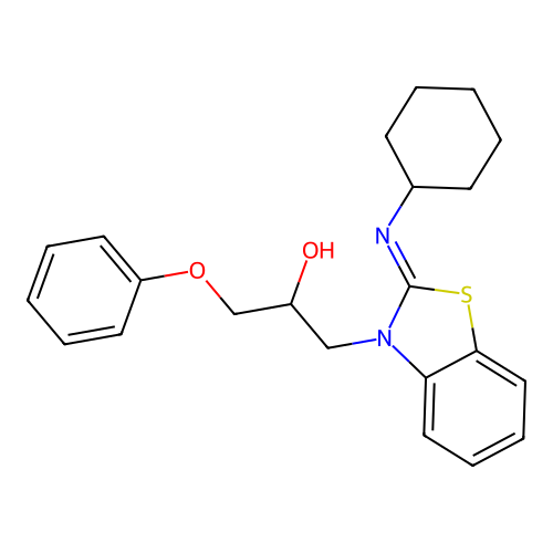 (Z)-1-(2-(cyclohexylimino)benzo[d]thiazol-3(2H)-yl)-3-phenoxypropan-2-ol structure