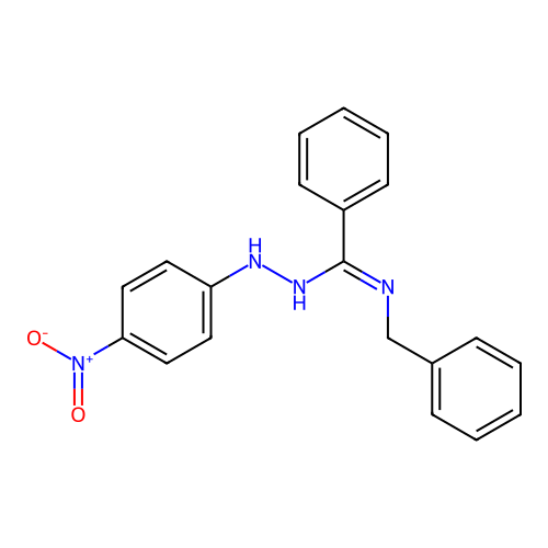 N'-benzyl-N-(4-nitroanilino)benzenecarboximidamide structure