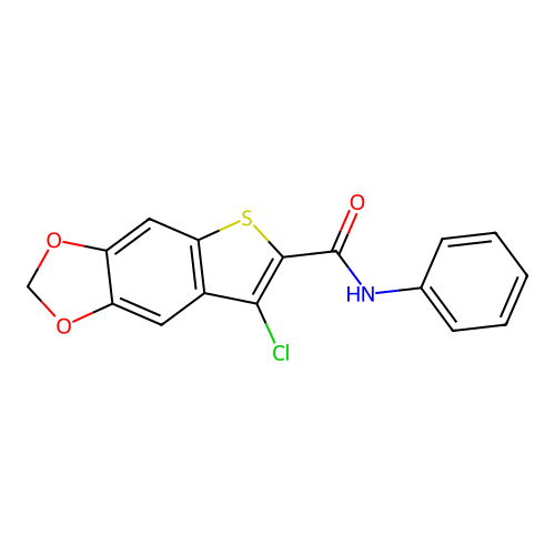 7-chloro-N-phenylthieno[2,3-f][1,3]benzodioxole-6-carboxamide structure