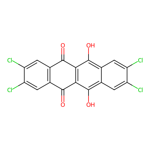 2,3,8,9-Tetrachloro-6,11-dihydroxynaphthacene-5,12-dione structure