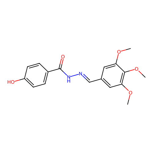 4-hydroxy-N'-(3,4,5-trimethoxybenzylidene)benzohydrazide structure