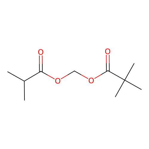 Propanoic acid, 2,2-dimethyl-, (2-methyl-1-oxopropoxy)methyl ester structure