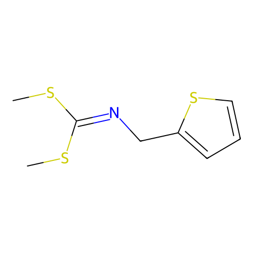 1,1-bis(methylsulfanyl)-N-(thiophen-2-ylmethyl)methanimine structure