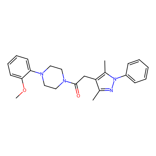 2-(3,5-dimethyl-1-phenyl-1H-pyrazol-4-yl)-1-(4-(2-methoxyphenyl)piperazin-1-yl)ethanone structure