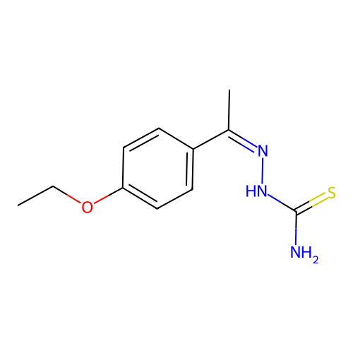 (Z)-2-(1-(4-ethoxyphenyl)ethylidene)hydrazinecarbothioamide structure