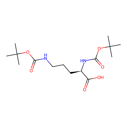 Boc-D-orn(boc)-OH structure