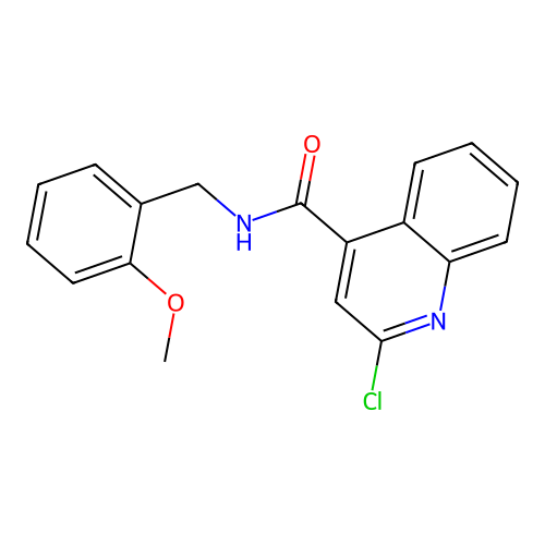 2-chloro-N-[(2-methoxyphenyl)methyl]quinoline-4-carboxamide structure