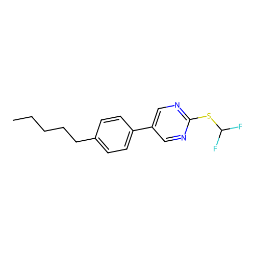 2-[(Difluoromethyl)sulfanyl]-5-(4-pentylphenyl)pyrimidine structure