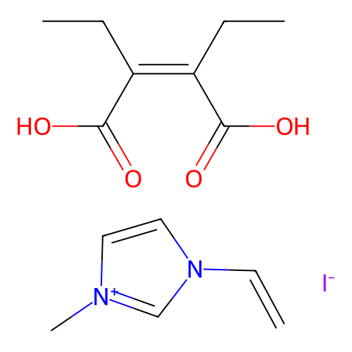 (Z)-2,3-diethylbut-2-enedioic acid;1-ethenyl-3-methylimidazol-3-ium;iodide structure