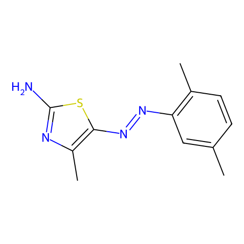 (5E)-5-[2-(2,5-Dimethylphenyl)hydrazinylidene]-4-methyl-1,3-thiazol-2(5H)-imine structure
