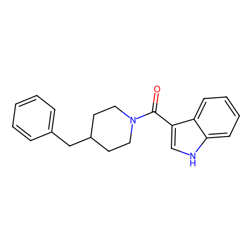 (4-benzylpiperidin-1-yl)(1H-indol-3-yl)methanone structure