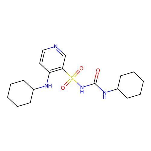 4-(Cyclohexylamino)-N-(cyclohexylcarbamoyl)pyridine-3-sulfonamide structure