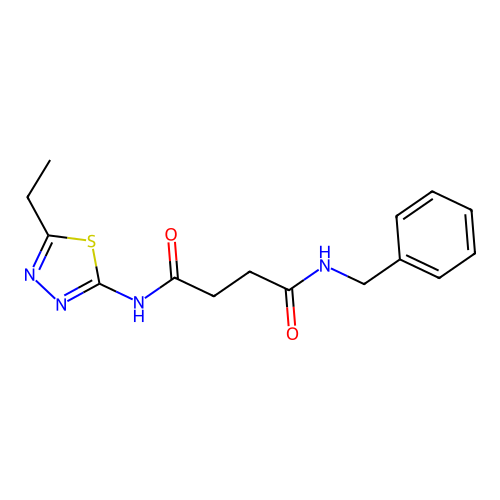 N1-benzyl-N4-(5-ethyl-1,3,4-thiadiazol-2-yl)succinamide structure
