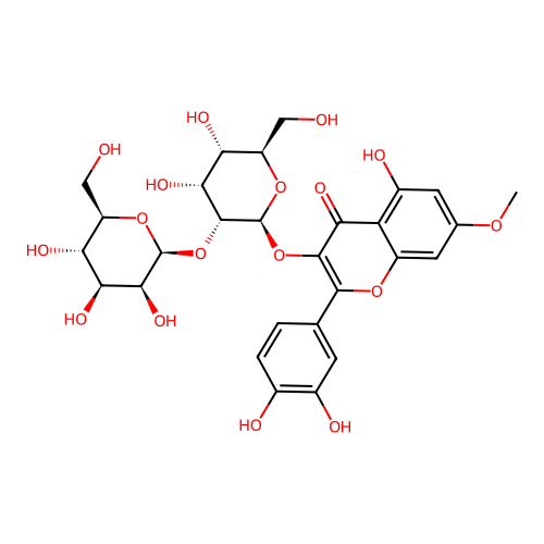 rhamnetin-3-O-(2''-O-mannopyranosyl)allopyranoside structure