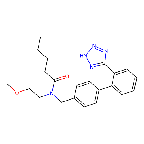 N-(2-Methoxyethyl)-N-pentanoyl-N-[2'-(1H-tetrazol-5-yl)biphenyl-4-ylmethyl]-amine structure