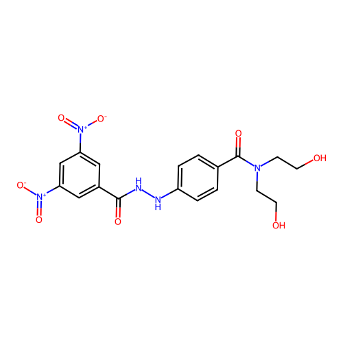 3,5-Dinitrobenzoic acid 2-(4-((bis(2-hydroxyethyl)amino)carbonyl)phenyl)hydrazide structure