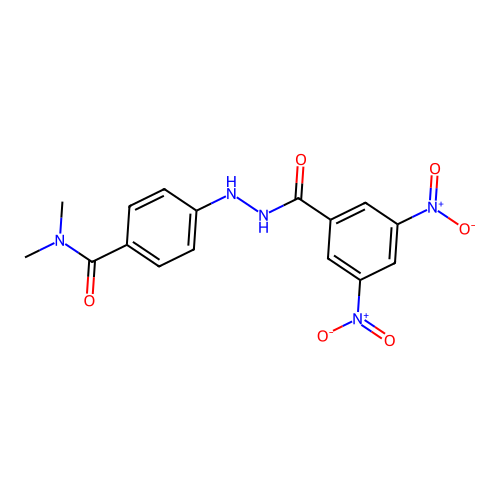 Benzoic acid, 3,5-dinitro-, 2-(4-((dimethylamino)carbonyl)phenyl)hydrazide structure