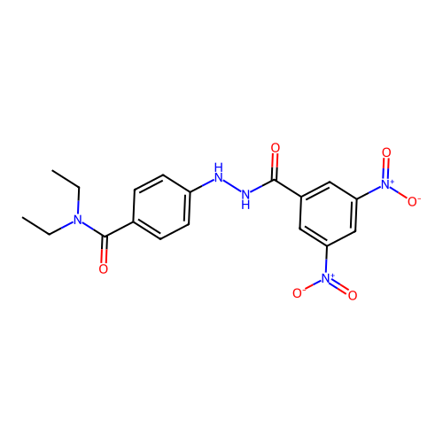 Benzoic acid, 3,5-dinitro-, 2-(4-((diethylamino)carbonyl)phenyl)hydrazide structure