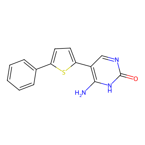 4-amino-5-(5-phenyl-2-thienyl)-2(1H)-pyrimidinone structure