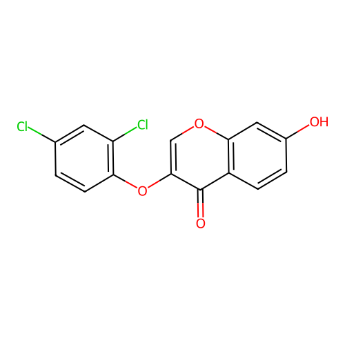 4H-1-Benzopyran-4-one, 3-(2,4-dichlorophenoxy)-7-hydroxy- structure