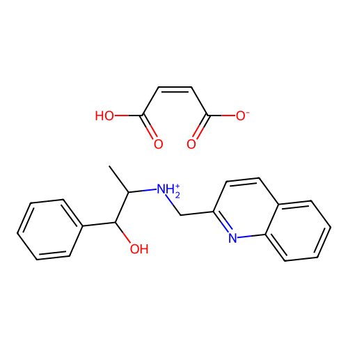 Benzyl alcohol, alpha-(1-((2-quinolylmethyl)amino)ethyl)-, maleate (1:1) (salt) structure