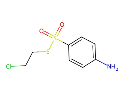 Benzenesulfonothioic acid, 4-amino-, S-(2-chloroethyl) ester structure