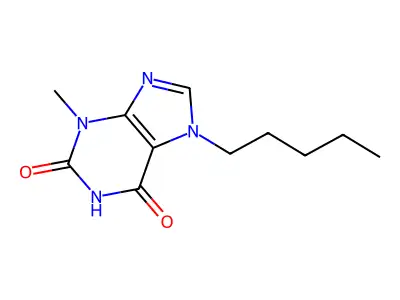 3-Methyl-7-pentyl-1H-purine-2,6(3H,7H)-dione structure