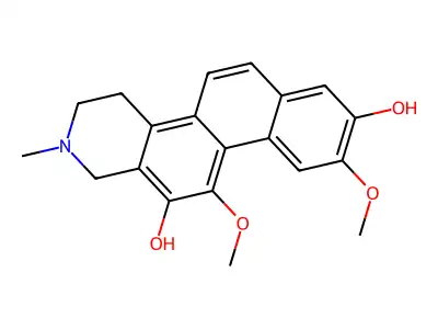 1,2,3,4-Tetrahydro-9,11-dimethoxy-2-methylnaphth(2,1-f)isoquinoline-8,12-diol structure